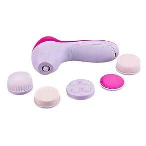 Escova Facial Rosa Elétrica 5 Cabeças Portátil Esfoliante