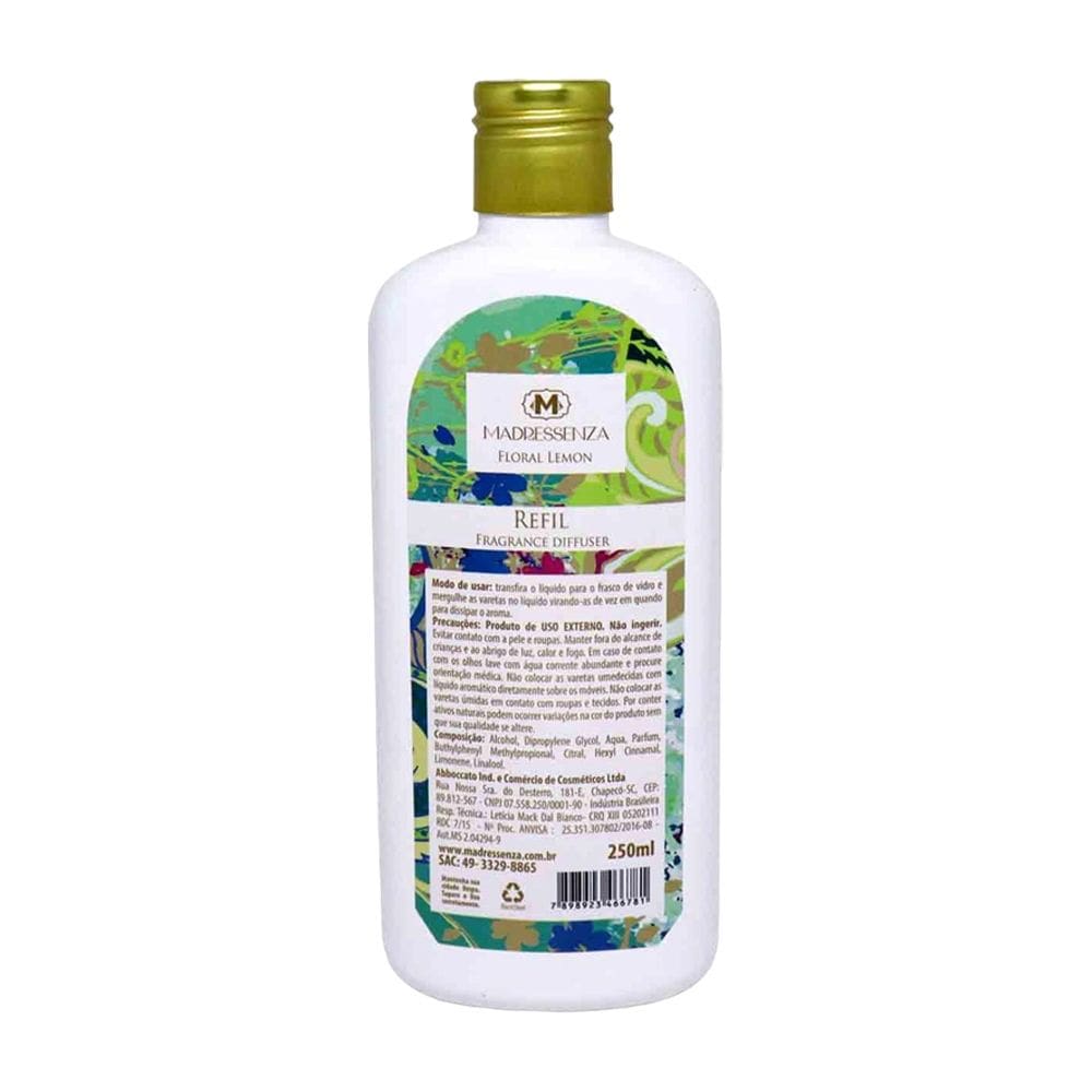 Refil Difusor De Aromas Floral Lemon Madressenza 250ml