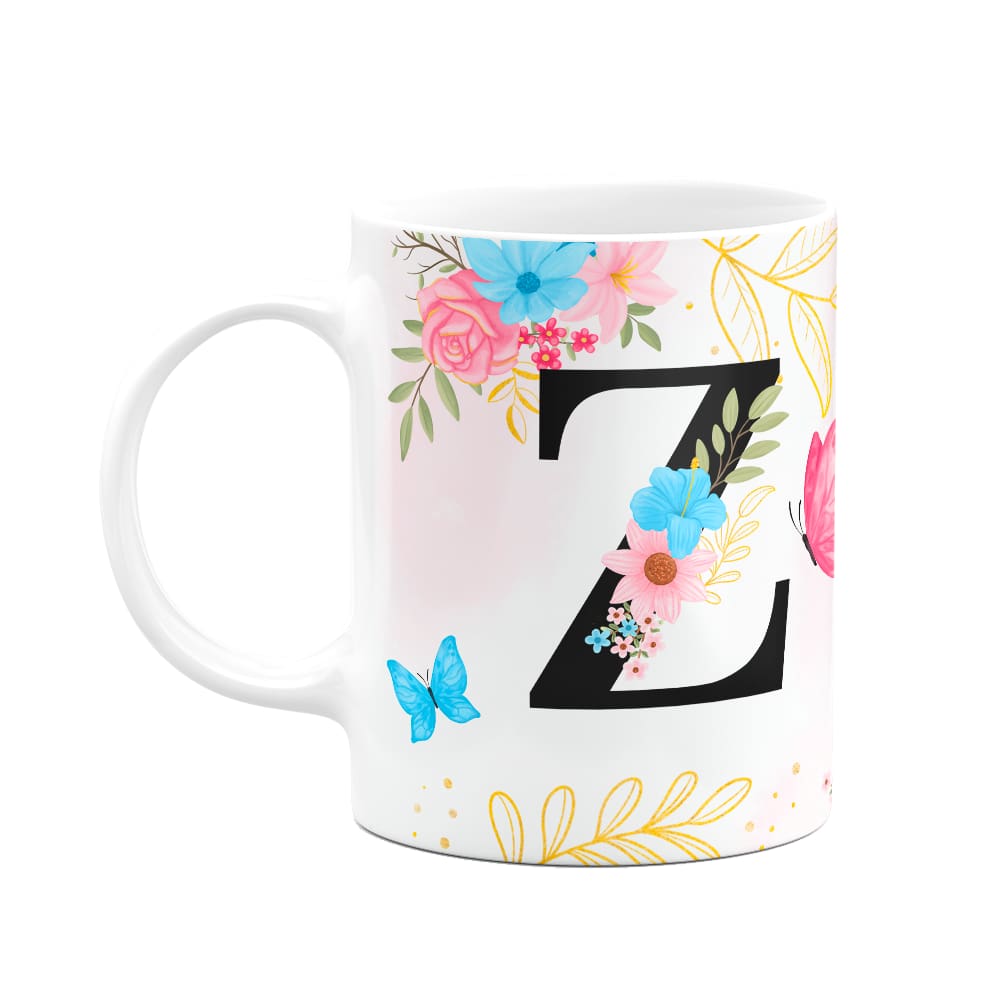 Caneca Floral Garden - Inicial do nome letra Z - 325ml