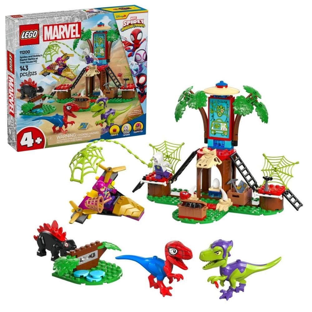 Lego Batalha De Raptor Do Spidey E Gobby Na Casa Da Árvore
