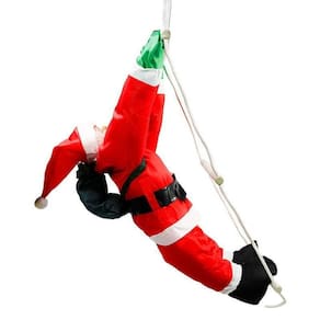 Papai Noel De Natal Subindo Escada 60Cm Decoração Natalina