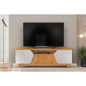 Rack Bancada p/ TV até 75 Pol Helo c/ 4 Portas Bali/Cedro - DJ Móveis