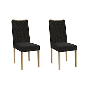 Cadeira Sala de Jantar Aura 2CAD159 Madeirado Kit 2 Un Carvalho/Suede Preto - Kappesberg