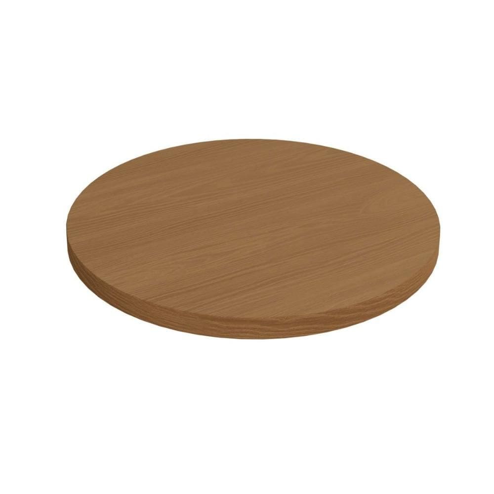 Tampo Mesa Sala de Jantar Madeirado Madeirado TA69 Crome s/ Vidro Redondo 65x65cm Canela - Kappesberg