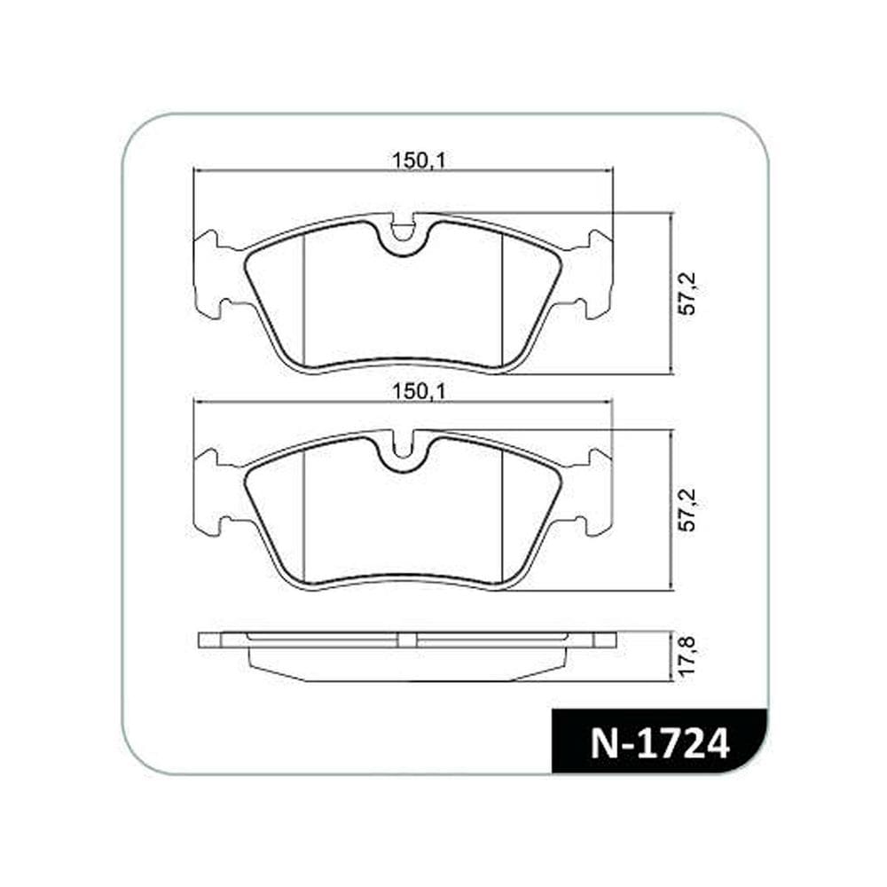 Pastilha Freio Dianteira - Bmw 120I 2003 A 2012 / Bmw 120Ia 2003 A 2012 / Bmw 316I 2006 A 2011 / Bmw 318D 2005 A 2011 / Bmw 318I 2005 A 2011 - N1724