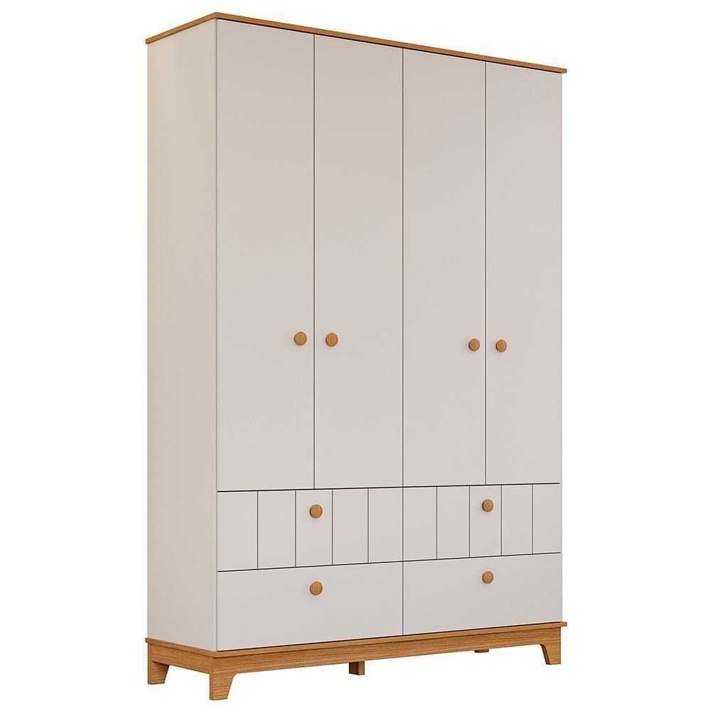 Guarda Roupa Infantil Biscoito 4 Portas e 4 Gavetas - Permóbili Baby