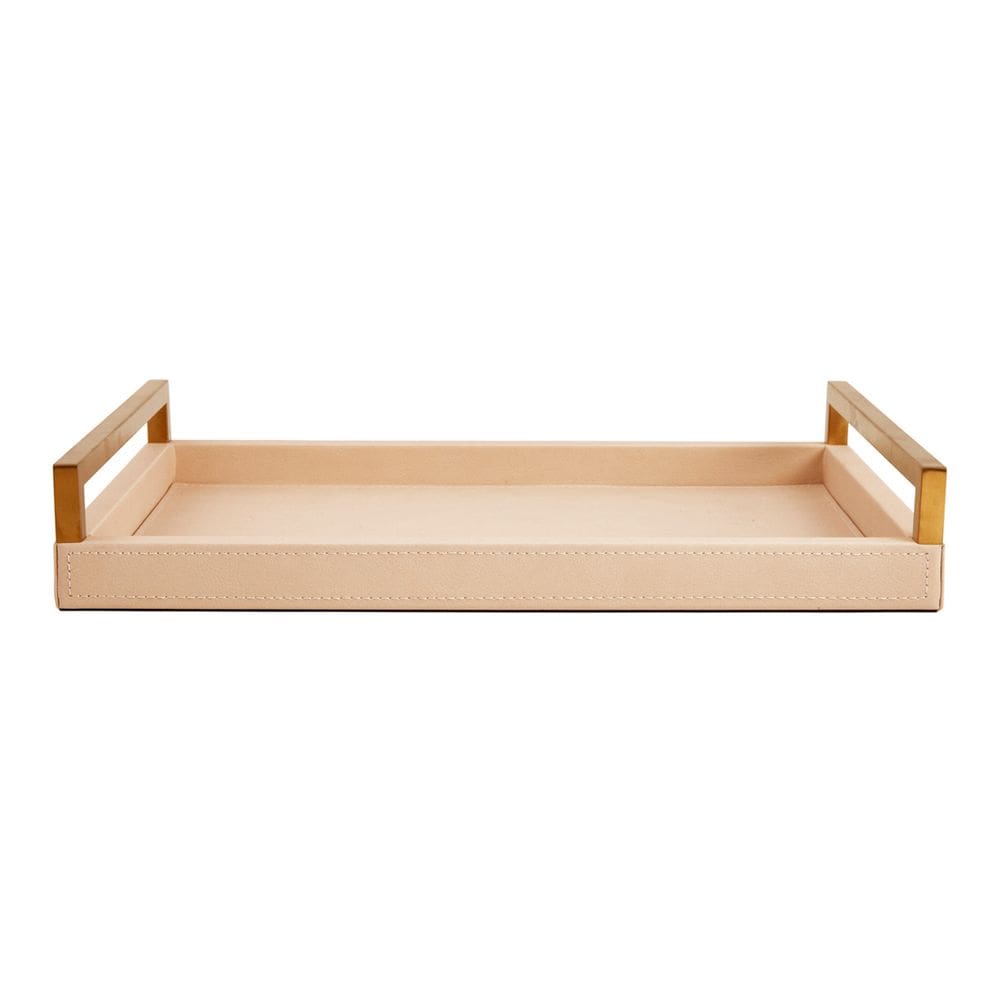 Bandeja Decorativa em MDF com Revestimento em PU Bege 40cm 17920 Mart