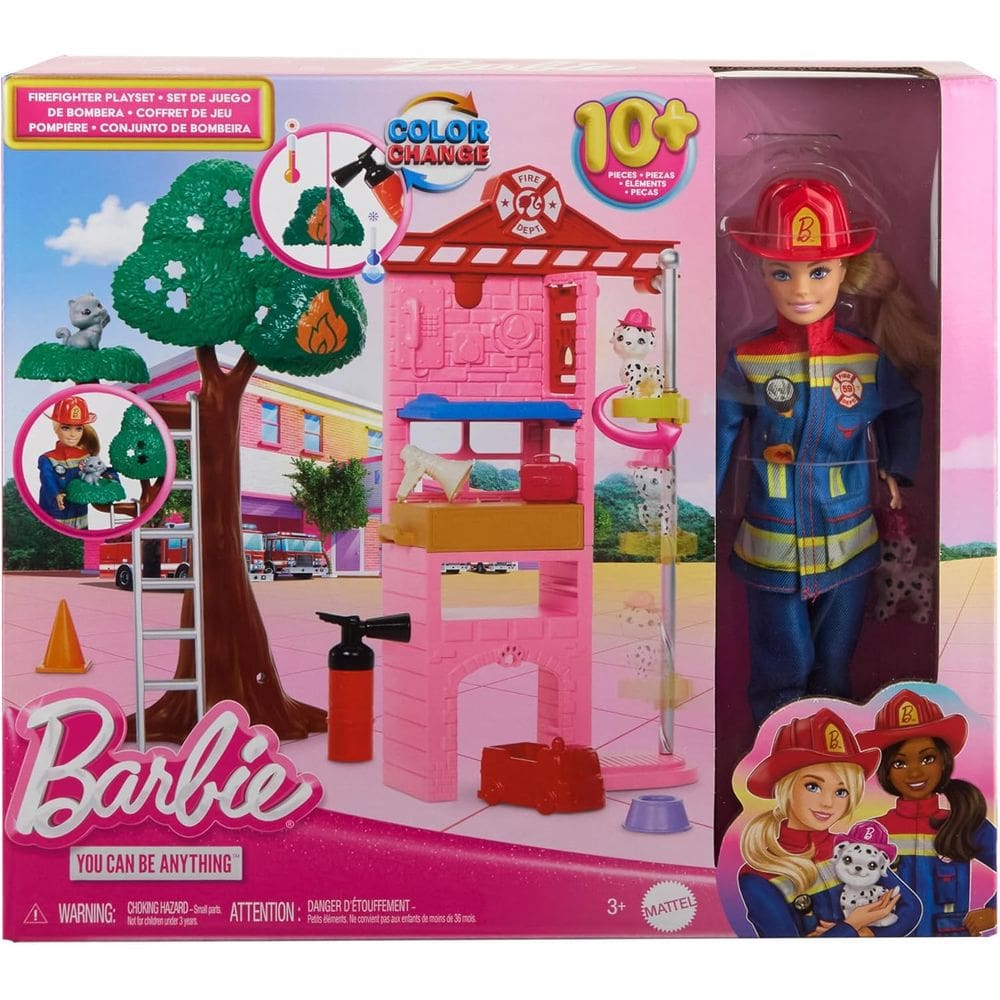 Hrg55 Barbie Profissões Conjunto De Brinquedo Bombeira