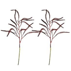 Jogo 2 Galhos Decorativo Natal Pinheiro Glitter Vermelho Luxo 43cm - Bela Flor