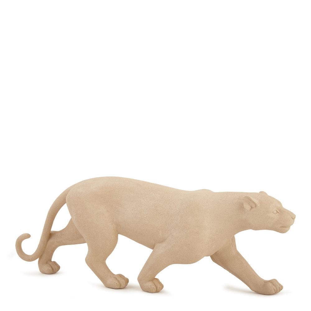 Escultura Decorativa Leopardo em Poliresina Bege 45cm 18768 Mart