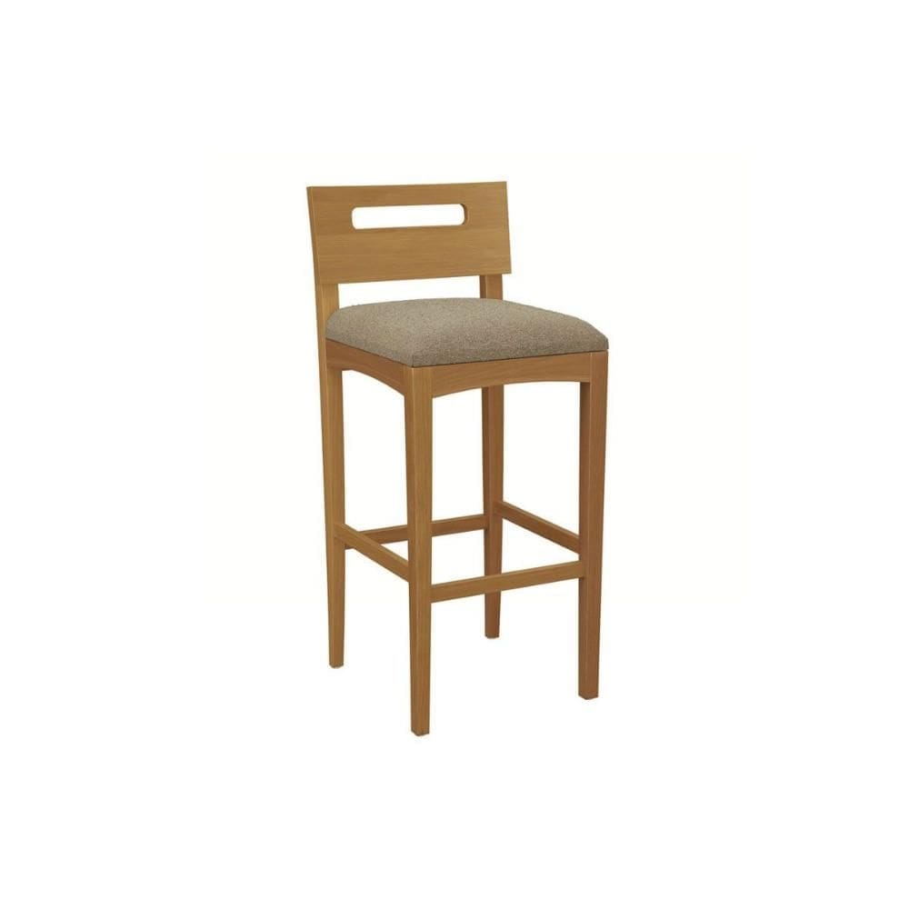 Banqueta de Cozinha Mia Madeira Maciça 1BMM007CA 1 Un Carvalho/Boucle Bege Fendi - Kappesberg