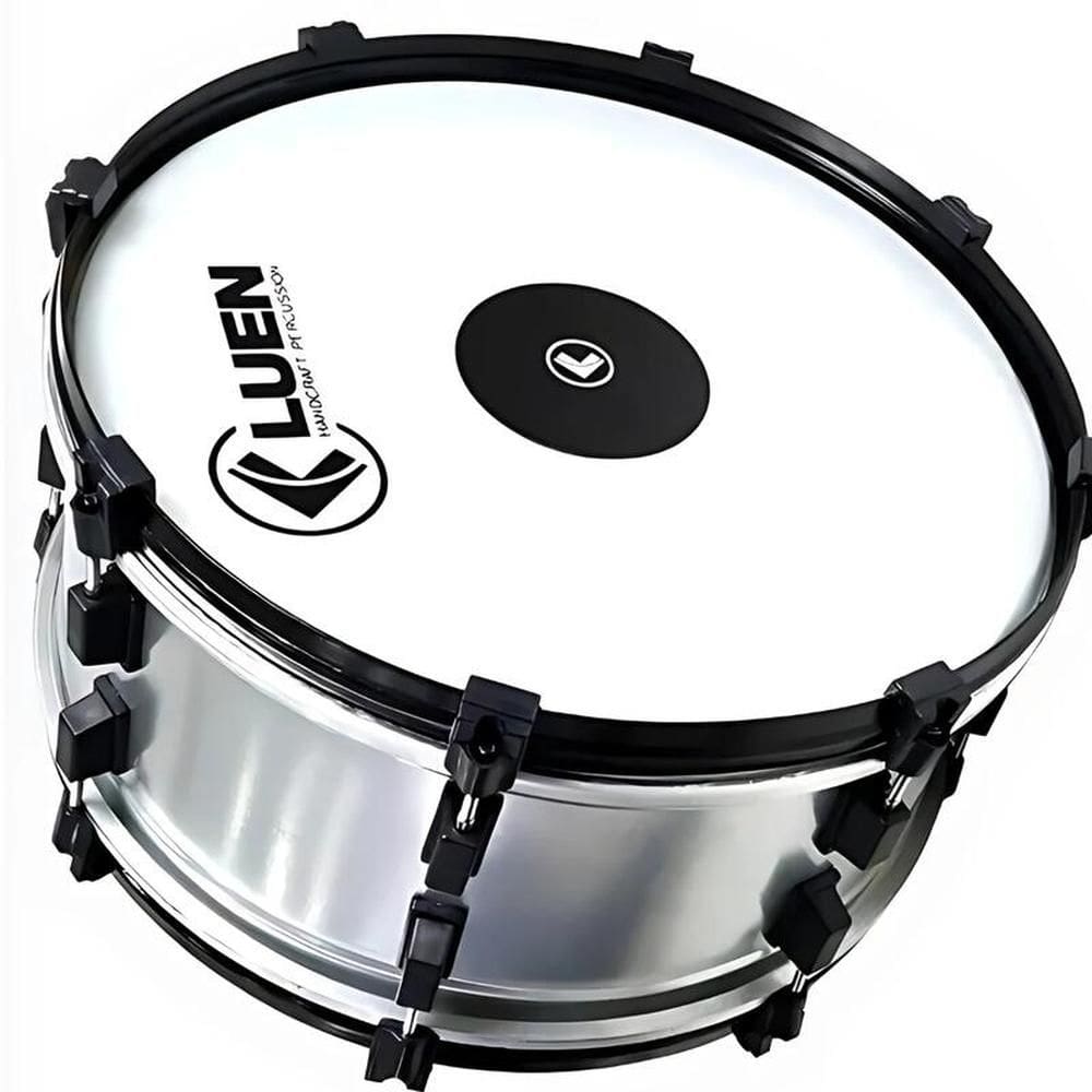Zabumba Luen 20X18 Inox Escovado Aro Inox Pele Leitosa 08 Afin Dpla