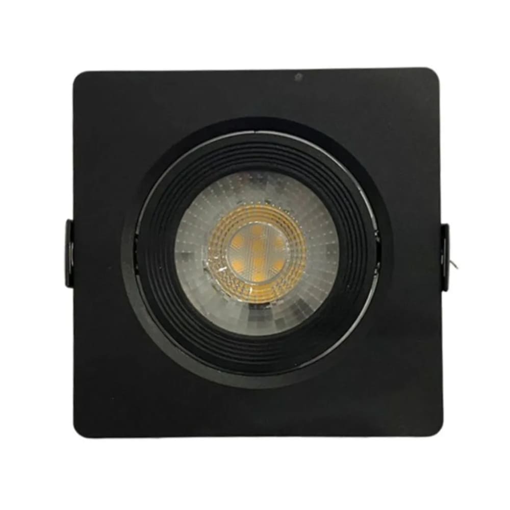 Kit com 20 Spots LED Embutir 5W PP Direcionável Sanca Quadrado Preto Biv