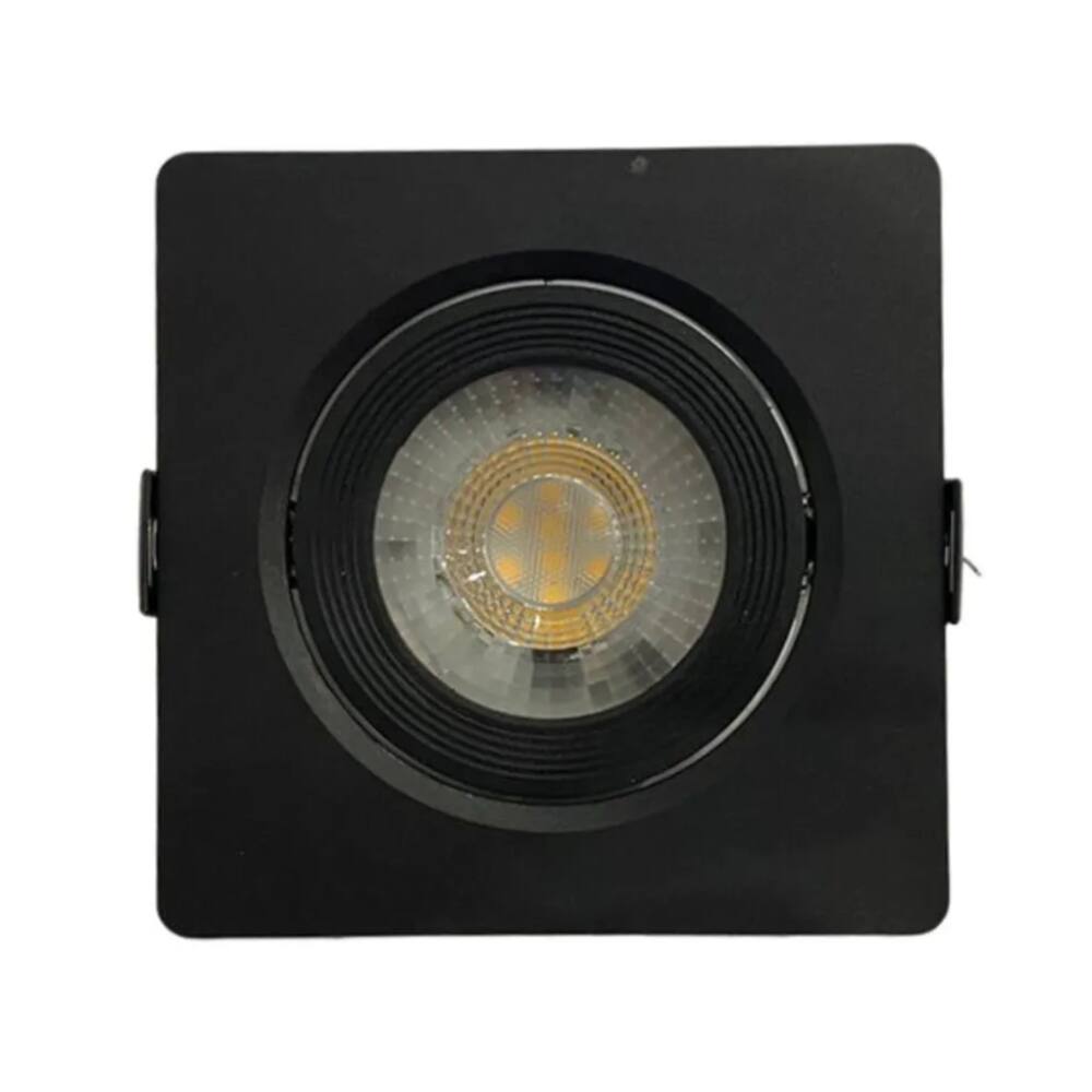 Kit com 10 Spots LED Embutir 7.5W PP Direcionável Sanca Quadrado Preto Bivolt