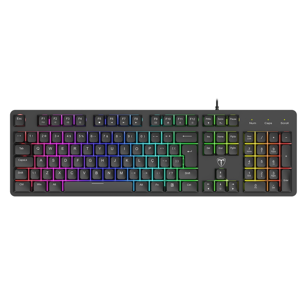 Teclado Membrana Gamer T-Dagger Echo RGB Preto T-TGK109 ABNT2