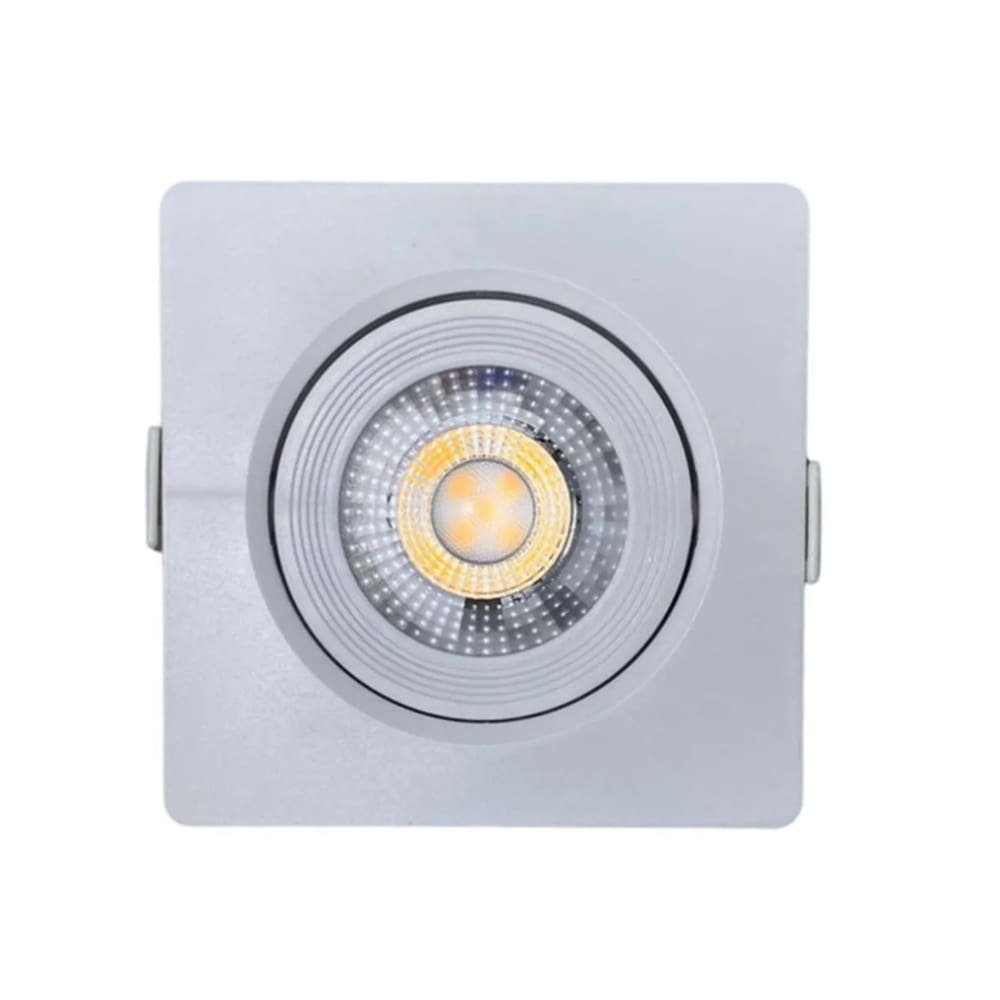 Spot LED Embutir 10W PP Direcionável Sanca Gesso Quadrado Bivolt