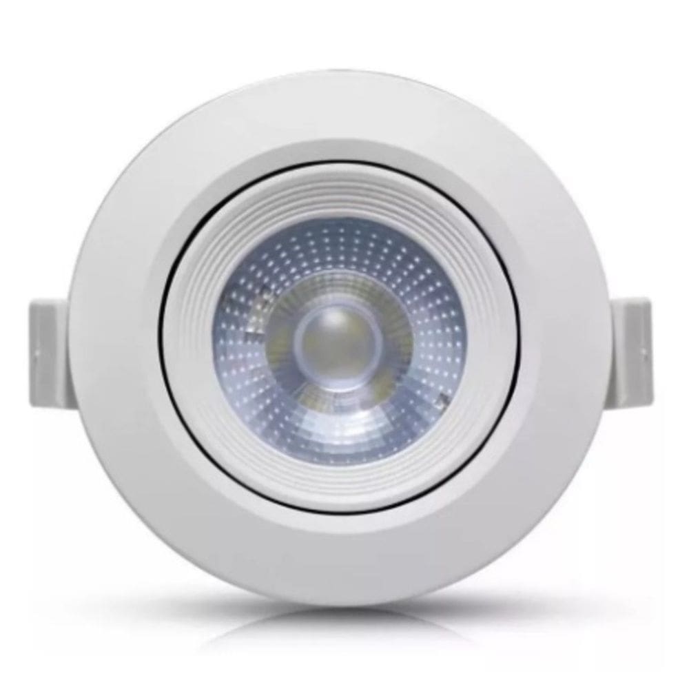 Kit com 20 Spots LED Embutir 10W PP Direcionável Sanca Gesso Redondo Bivolt