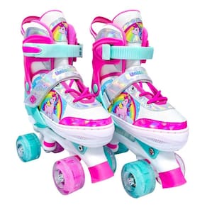 Patins 4 Rodas Unicornio Led Infantil Menina Nº 34 A 37