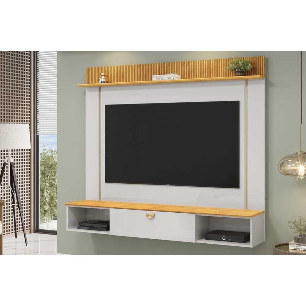 Painel Quarto p/ TV até 70 Pol Iza 176x152cm Bali/Cedro - DJ Móveis