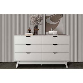 Cômoda Casal CM8044 6 Gavetas Branco - Tecno Mobili