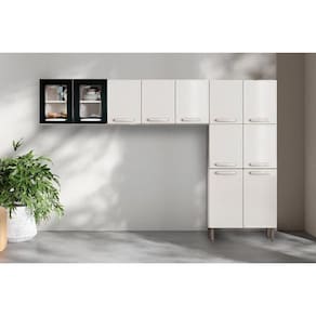 Cozinha Modulada Bertolini Evidence 3 Peças (2Aéreos+1Paneleiro) CPT52 Branco/Preto-Bertolini