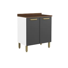 Gabinete de Cozinha Modulado c/ Tampo Bella 1 Porta 80cm Grafite - Bertolini
