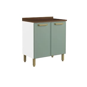 Balcão de Cozinha Modulado c/ Tampo Bella 1 Porta 80cm Verde - Bertolini