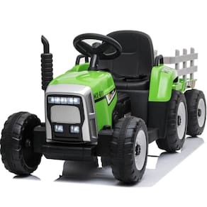 Trator Elétrico Infantil Importway Verde 12V com Carreta