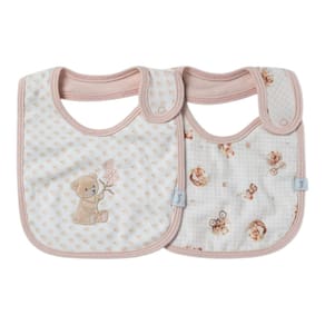 Kit Com 2 Babadores Bebê New Baby Rosa Pêssego - Hug