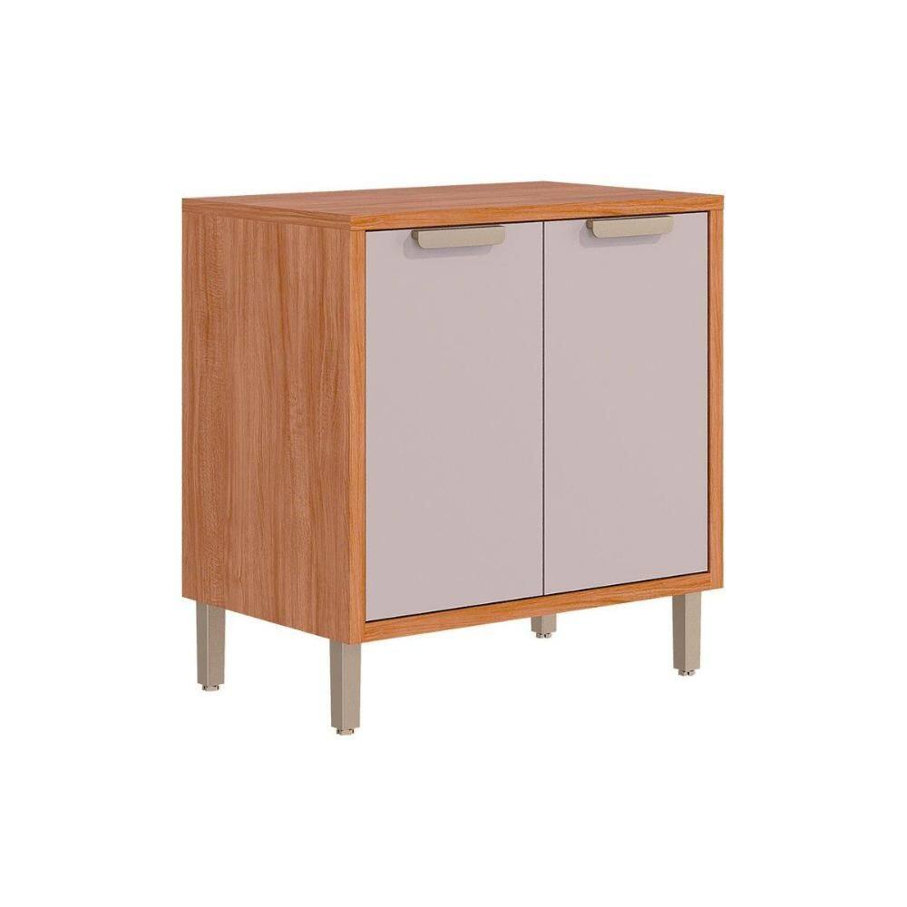 Módulo Cozinha MGM Divina Balcão c/ Tampo Eloise c/ 2 Portas 80cm Cinamomo/Off White-MGM