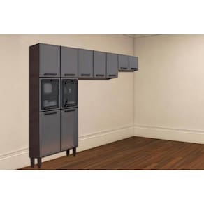 Cozinha Modulada Bertolini Estilo 3 Peças (2Aéreos+1Paneleiro) CPT92 Cinza/Grafite-Bertolini