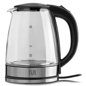 Chaleira Eletrica 1.8L Multilaser 1500W Jarra Vidro Prata 127V