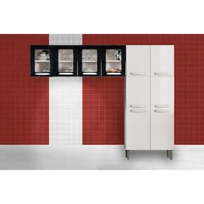 Cozinha Modulada Bertolini Evidence 3 Peças (2Aéreos+1Paneleiro) CPT50 Branco/Preto-Bertolini