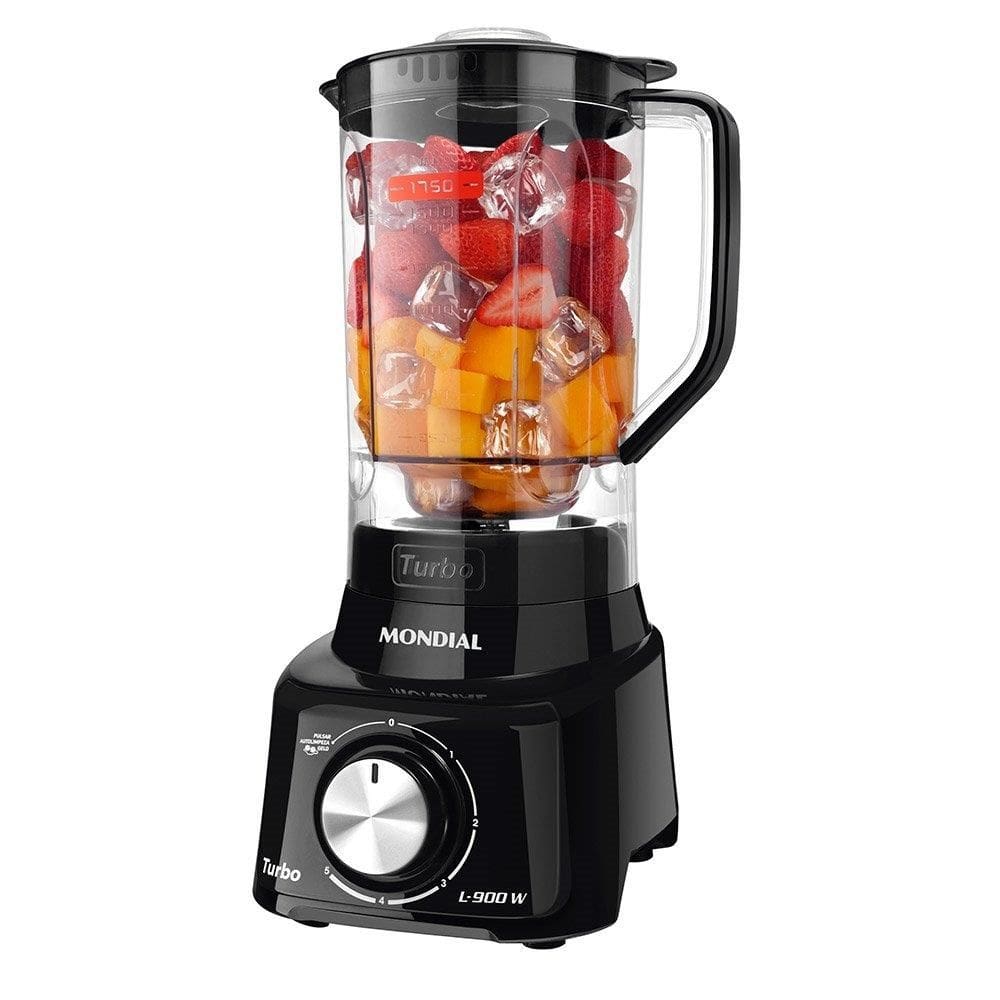 Liquidificador Mondial L-900 com Filtro - Copo de Acrílico, 5 Velocidades + Pulsar, 900W, Preto