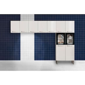 Cozinha Modulada Bertolini Evidence 3 Peças (2Aéreos+1Paneleiro) CPT65 Branco/Preto-Bertolini