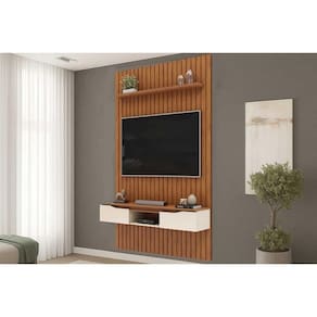 Home p/ TV Isac 183x240cm Freijo/Off White - DJ Móveis