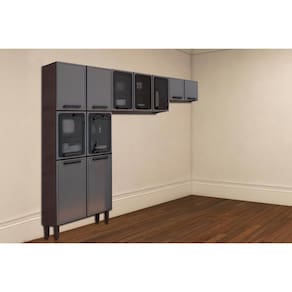 Cozinha Modulada Bertolini Estilo 3 Peças (2Aéreos+1Paneleiro) CPT86 Cinza/Grafite-Bertolini