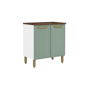 Gabinete de Cozinha Modulado p/ Cooktop c/ Tampo Bella c/ 2 Portas 80cm Verde - Bertolini