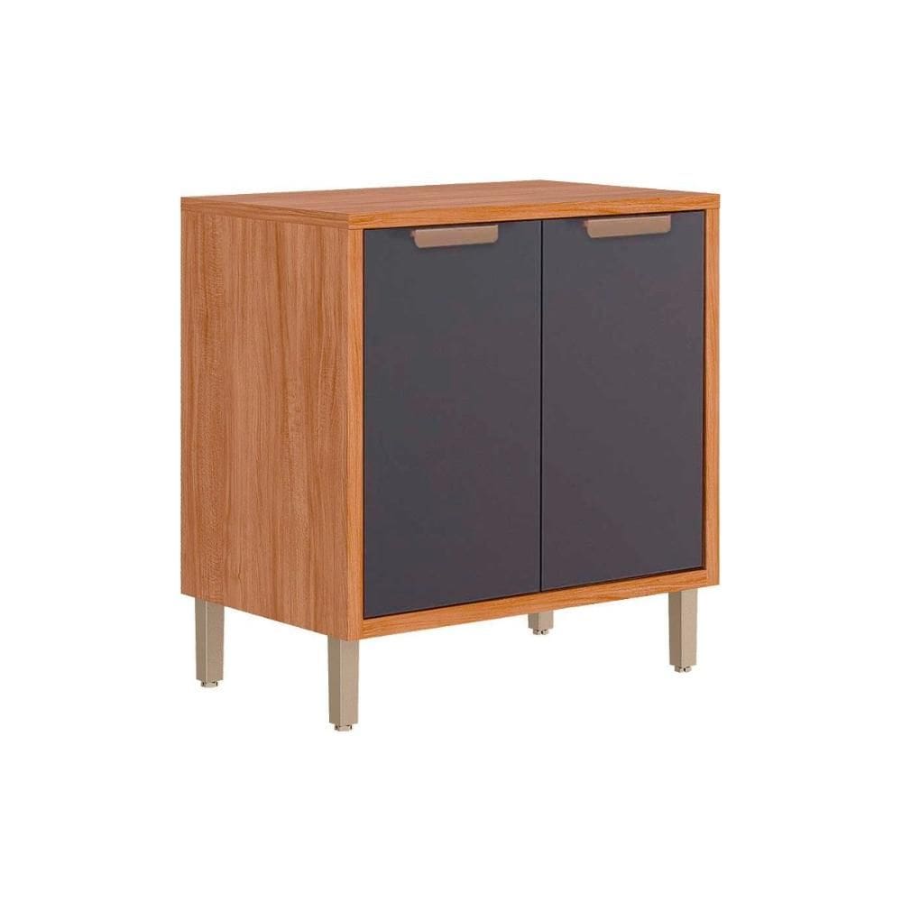 Módulo Cozinha MGM Divina Balcão c/ Tampo Eloise c/ 2 Portas 80cm Cinamomo/Titanium-MGM