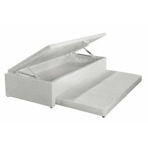 Cama Box Baú c/ Auxiliar Universal Solteirao MH1444 Milano Jacquard White (96x203x42) - Herval