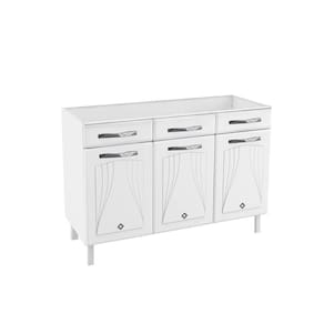 Gabinete p/ Pia Cozinha Balcão Star New Aço c/ 3 Portas e 3 Gavetas s/Tampo 120cm Branco - Telasul