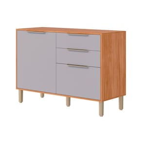 Gabinete p/ Pia Cozinha Balcão c/ Tampo Divina c/ 2 Portas e 2 Gavetas 120 cm Cinamomo/Platina - MGM
