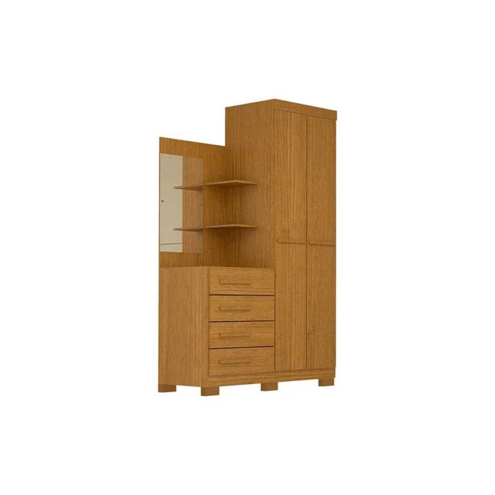 Guarda Roupa 2 Portas e 4 Gavetas c/ 1 Espelho Melissa Cinamomo - ACP