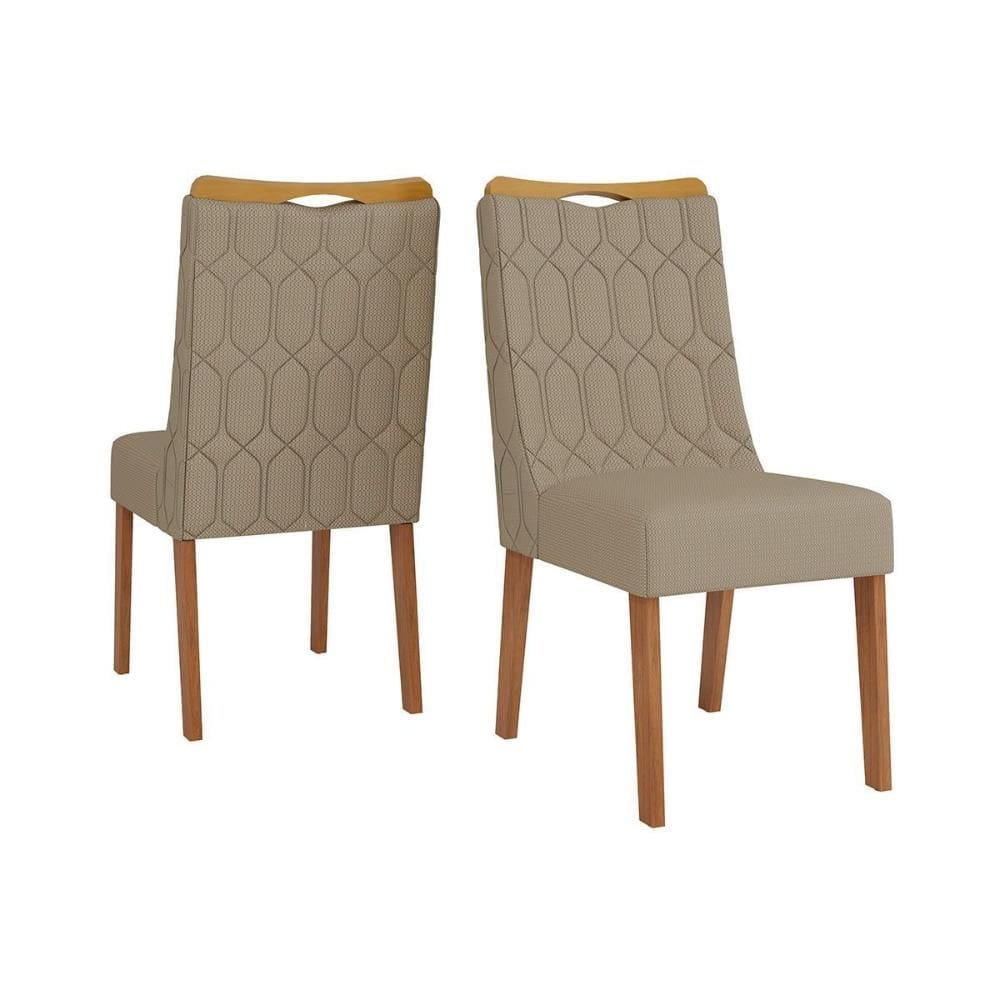 Cadeira de Cozinha Bia Freijo/Linho Bege - DJ Móveis