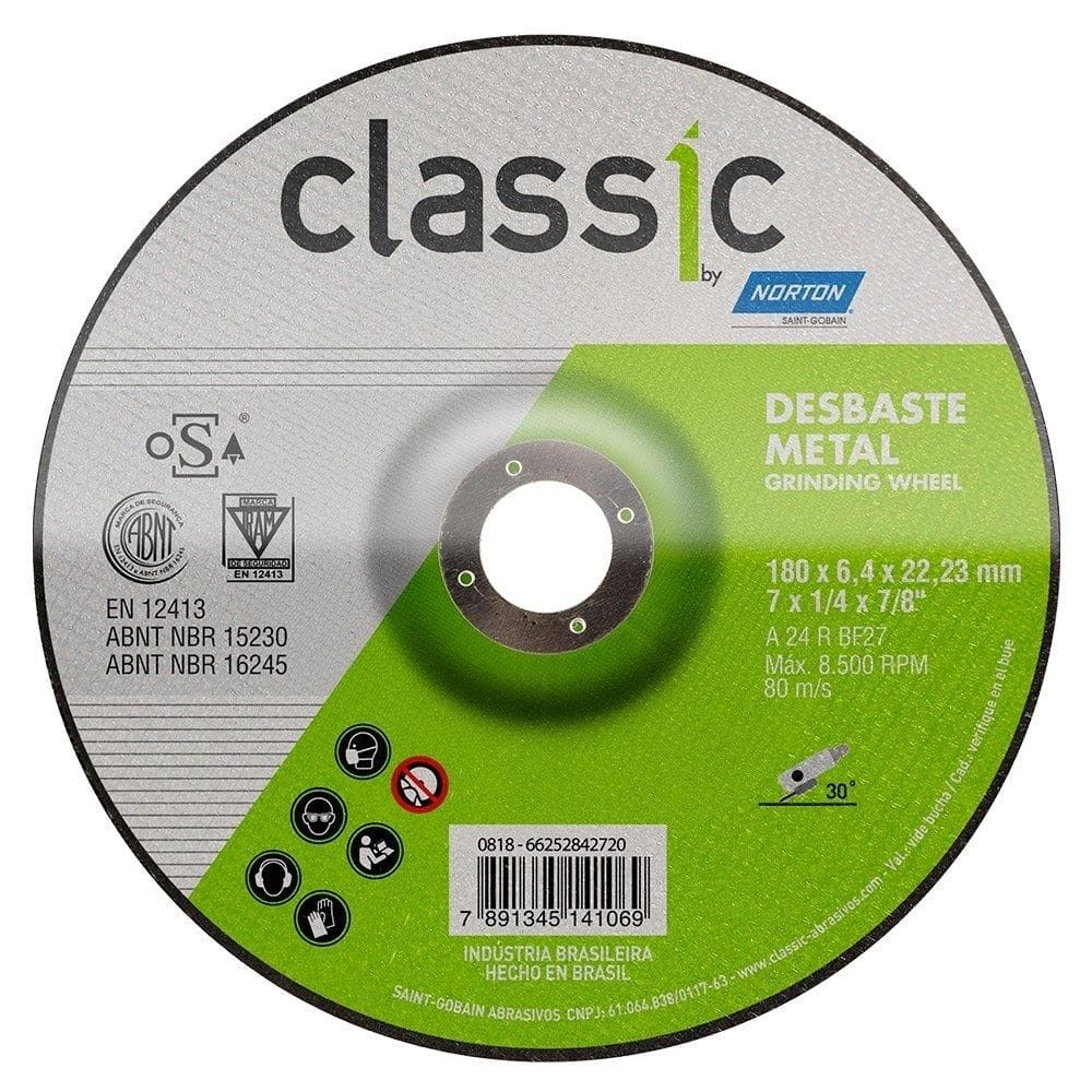Disco de Desbaste Norton 7P 180Mm Classic BDA 600 Embalagem com 10 Unidades