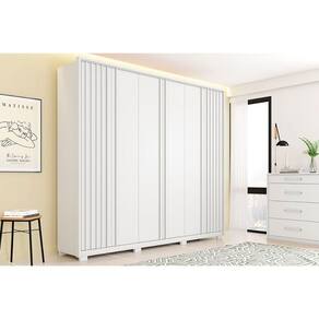 Guarda Roupa 6 Portas e 4 Gavetas Apollo Branco Fosco - Caemmun