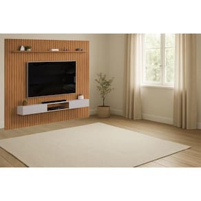 Painel Quarto p/ TV Trento 275x240cm Freijo/Off White - DJ Móveis