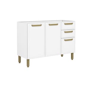 Balcão de Cozinha Modulado Bella c/ 3 Portas e 2 Gavetas s/ Tampo 120cm Branco - Bertolini