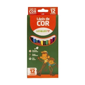 Lápis de Cor 12 Cores Sextavado Flex - Leo & Leo