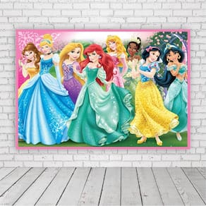 Painel Retangular Princesas 1,,5X1,0M Lona Fosca